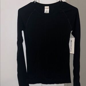 NWT Athleta Momentum Seamless Top Black- Small